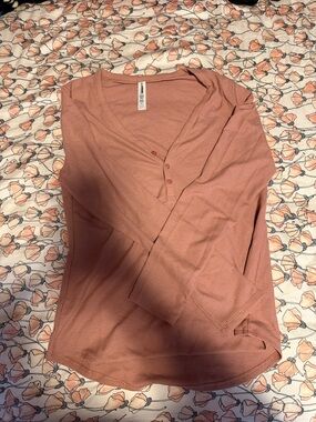 Athleta Waffle Knit long sleeve with matching shorts